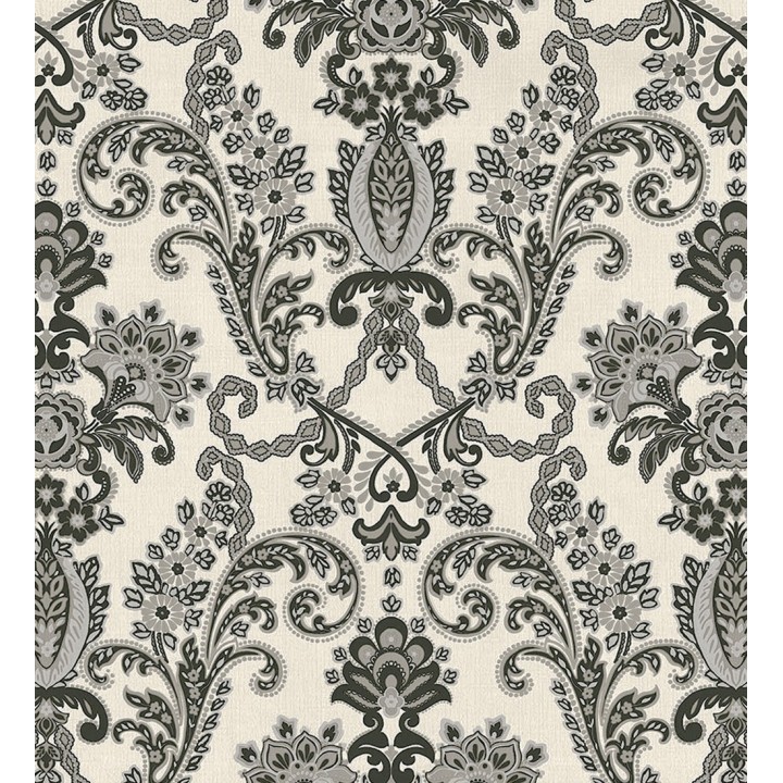 Papel pintado damasco hindú con efecto bordado en relieve - Selim Imperial 676856