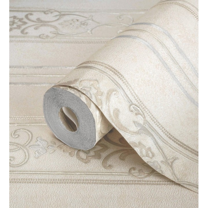 Papel pintado rayas ornamentales con relieves - Osman Classic Stripe 676857