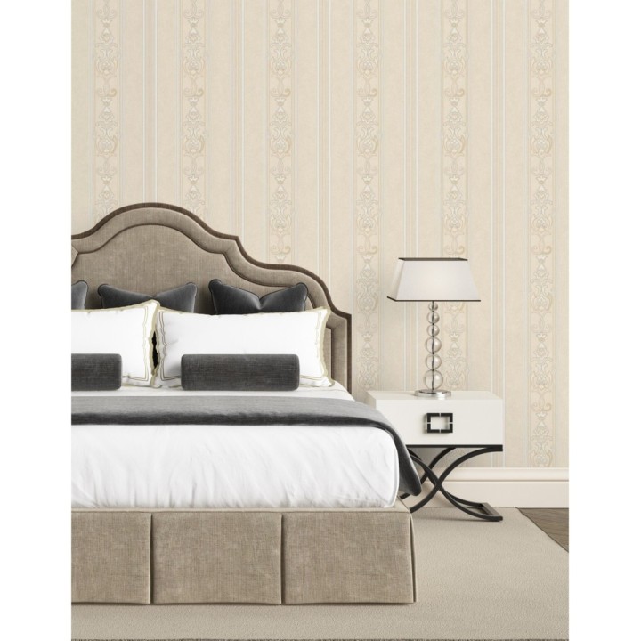 Papel pintado rayas ornamentales con relieves - Osman Classic Stripe 676857