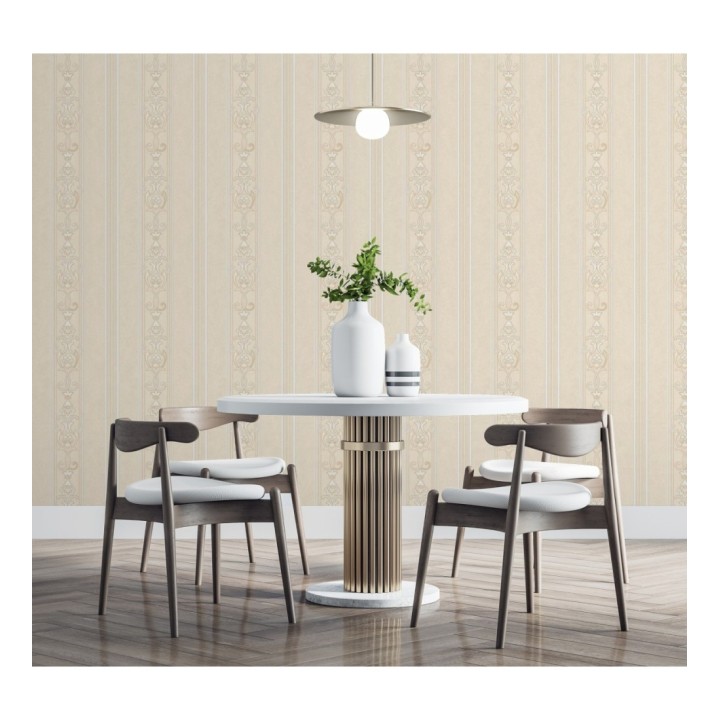 Papel pintado rayas ornamentales con relieves - Osman Classic Stripe 676857