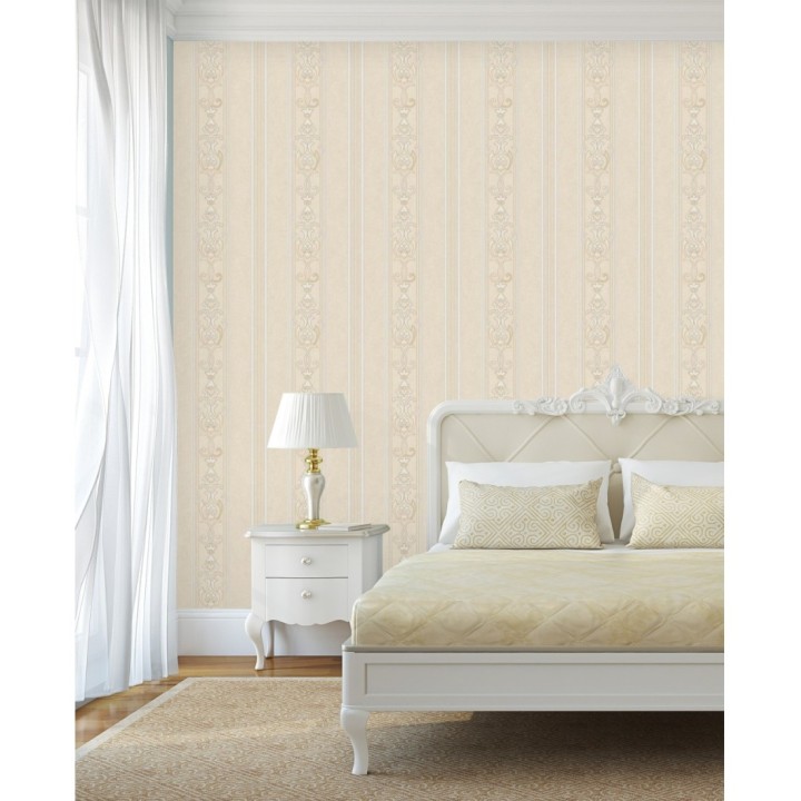 Papel pintado rayas ornamentales con relieves - Osman Classic Stripe 676857