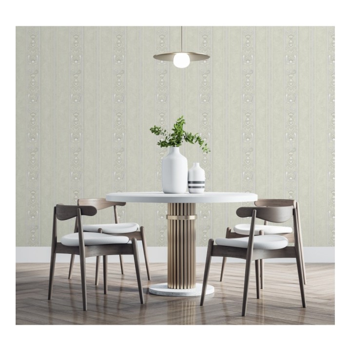 Papel pintado rayas ornamentales con relieves - Osman Classic Stripe 676858
