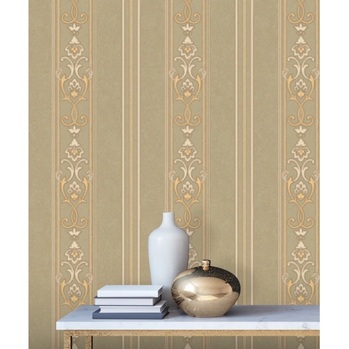Papel pintado rayas ornamentales con relieves - Osman Classic Stripe 676860