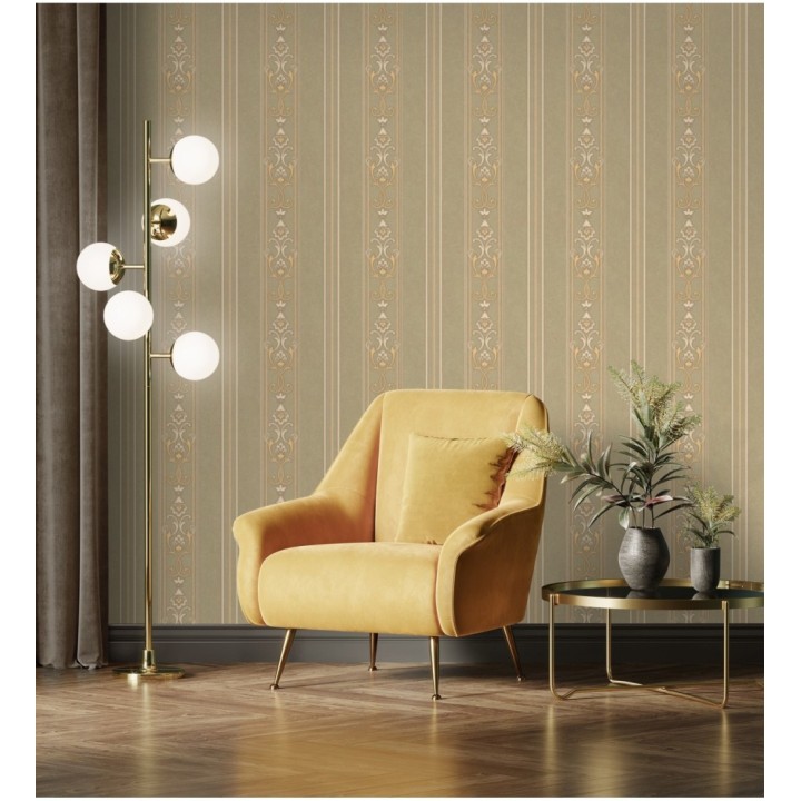 Papel pintado rayas ornamentales con relieves - Osman Classic Stripe 676860