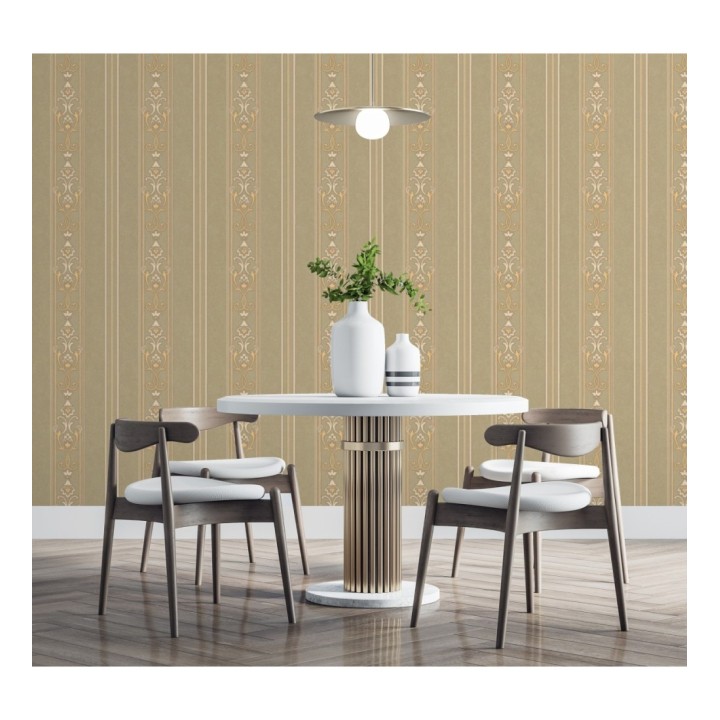 Papel pintado rayas ornamentales con relieves - Osman Classic Stripe 676860