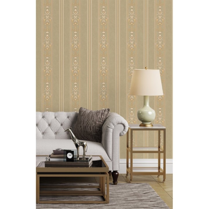 Papel pintado rayas ornamentales con relieves - Osman Classic Stripe 676860