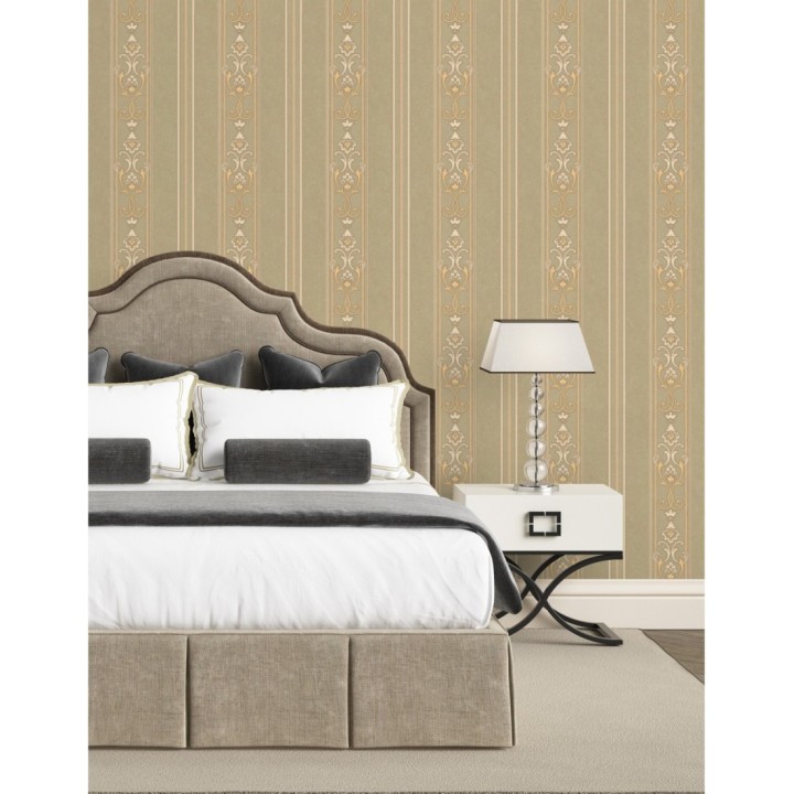 Papel pintado rayas ornamentales con relieves - Osman Classic Stripe 676860