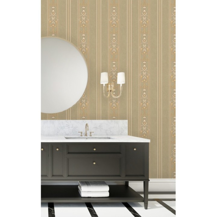 Papel pintado rayas ornamentales con relieves - Osman Classic Stripe 676860