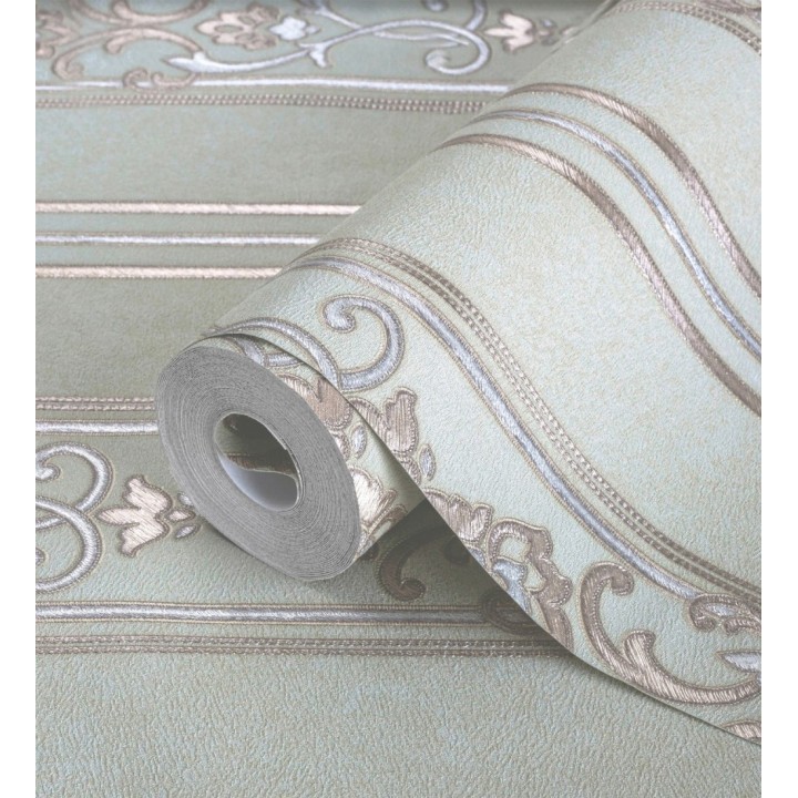 Papel pintado rayas ornamentales con relieves - Osman Classic Stripe 676862