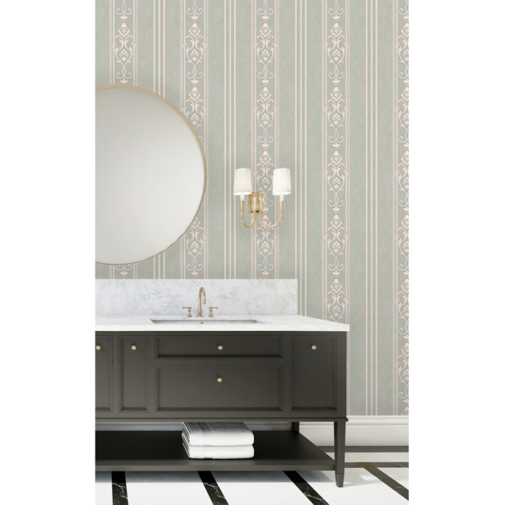 Papel pintado rayas ornamentales con relieves - Osman Classic Stripe 676862