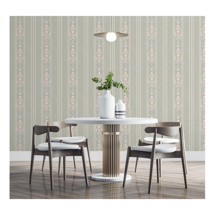 Papel pintado rayas ornamentales con relieves - Osman Classic Stripe 676862
