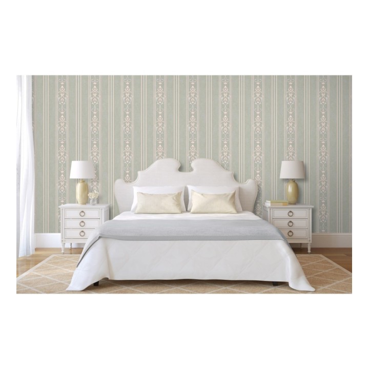 Papel pintado rayas ornamentales con relieves - Osman Classic Stripe 676862