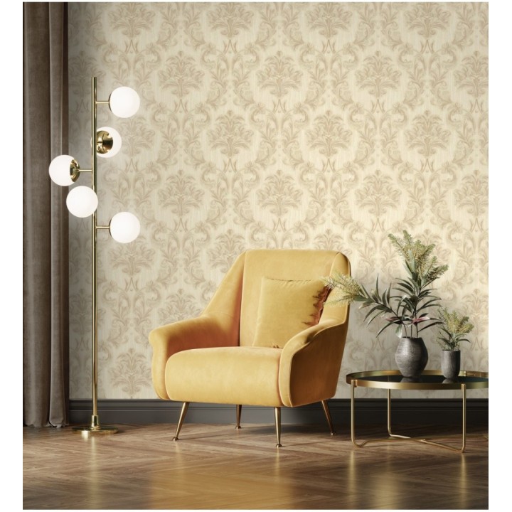 Papel pintado damasco estilo bizantino efecto bordado con relieve - Bizans Damask 676875