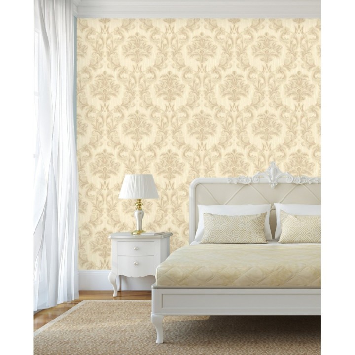 Papel pintado damasco estilo bizantino efecto bordado con relieve - Bizans Damask 676875