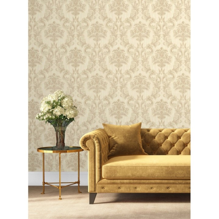 Papel pintado damasco estilo bizantino efecto bordado con relieve - Bizans Damask 676875