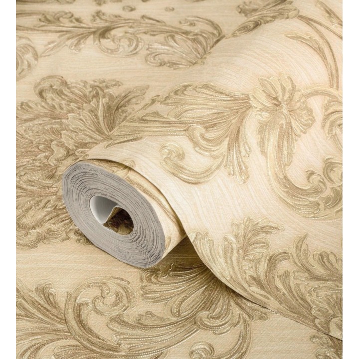 Papel pintado damasco estilo bizantino efecto bordado con relieve - Bizans Damask 676876