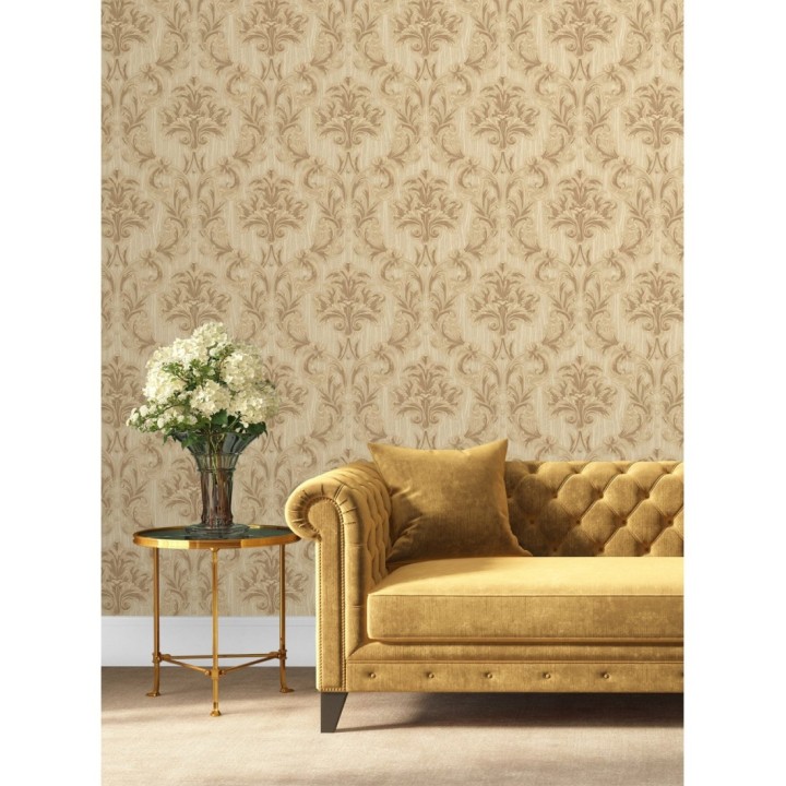 Papel pintado damasco estilo bizantino efecto bordado con relieve - Bizans Damask 676876
