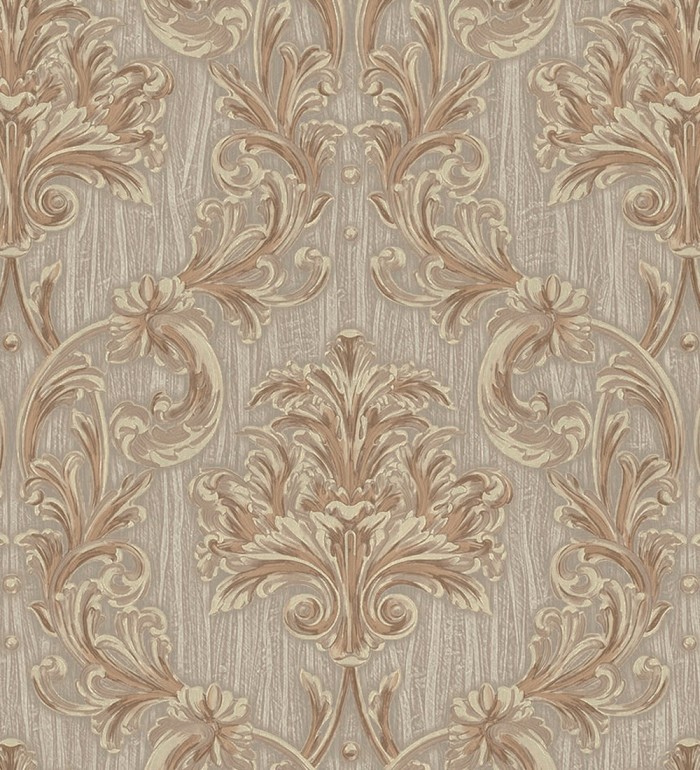 Papel pintado damasco estilo bizantino efecto bordado con relieve - Bizans Damask 676877