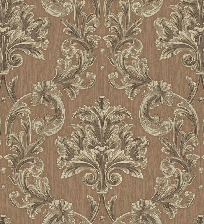 Papel pintado damasco estilo bizantino efecto bordado con relieve - Bizans Damask 676878