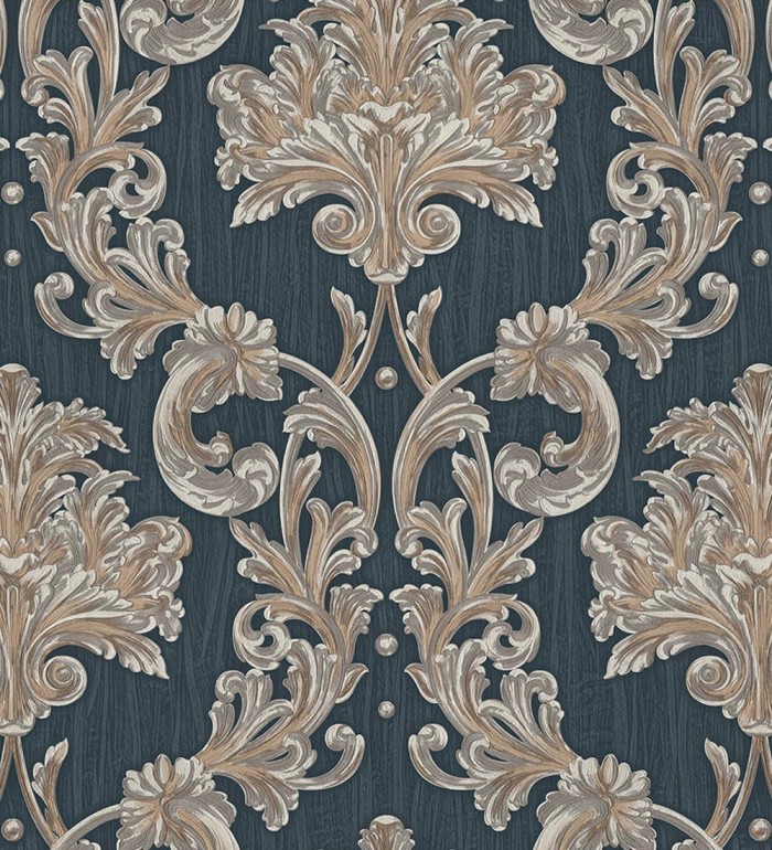 Papel pintado damasco estilo bizantino efecto bordado con relieve - Bizans Damask 676879