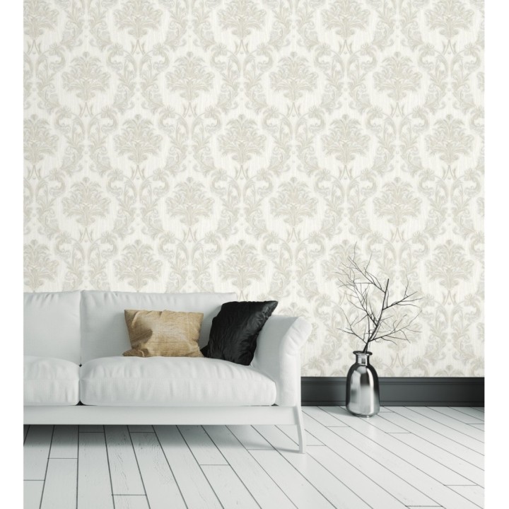 Papel pintado damasco estilo bizantino efecto bordado con relieve - Bizans Damask 676880