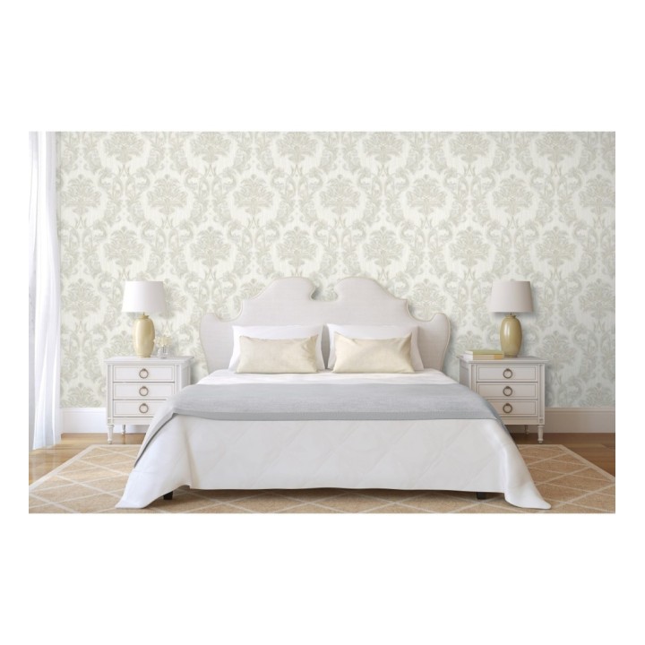 Papel pintado damasco estilo bizantino efecto bordado con relieve - Bizans Damask 676880