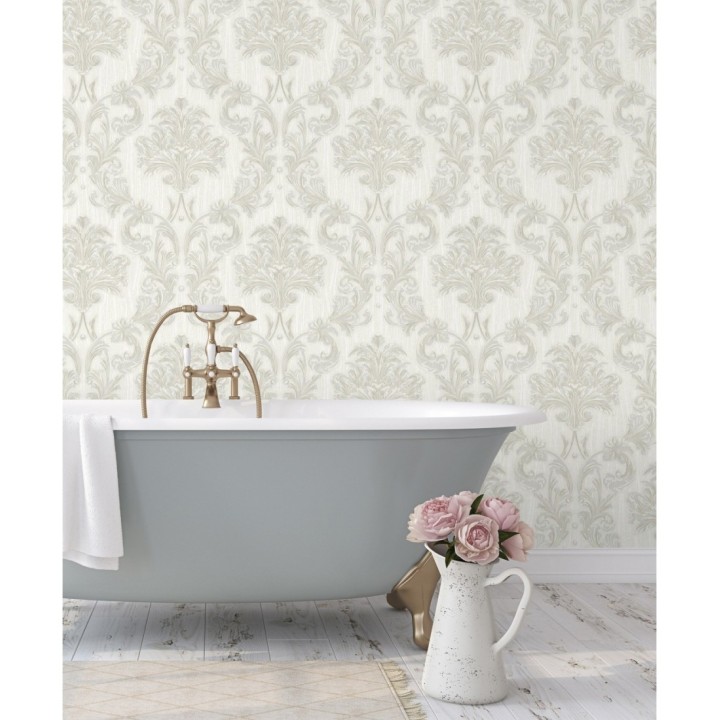 Papel pintado damasco estilo bizantino efecto bordado con relieve - Bizans Damask 676880