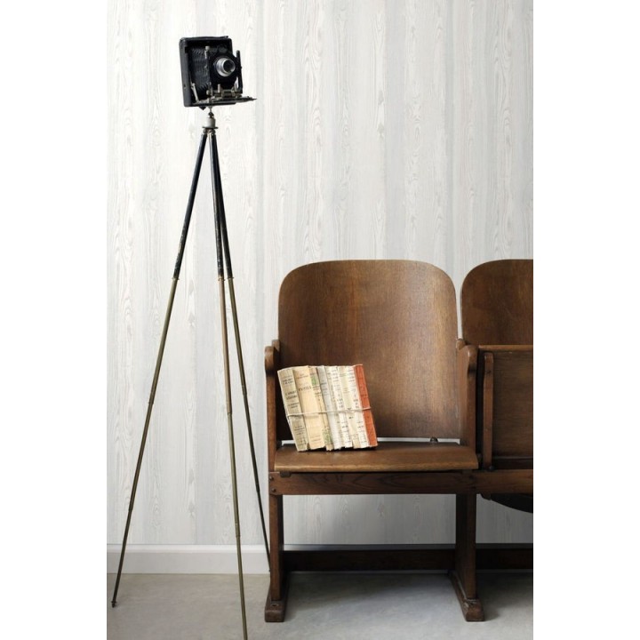 Papel pintado madera veteada blanca - Balkan Hills 676894