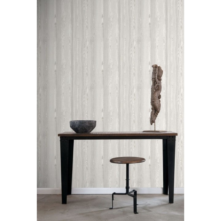 Papel pintado madera veteada gris claro - Balkan Hills 676895