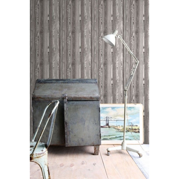 Papel pintado madera veteada oscura - Balkan Hills 676896