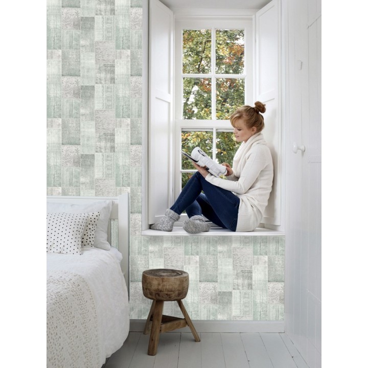 Papel pintado mosaico textil estilo boho - Boho Mosaic 676897