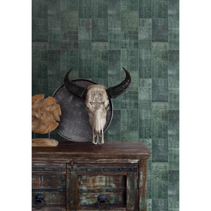 Papel pintado mosaico textil estilo boho - Boho Mosaic 676899