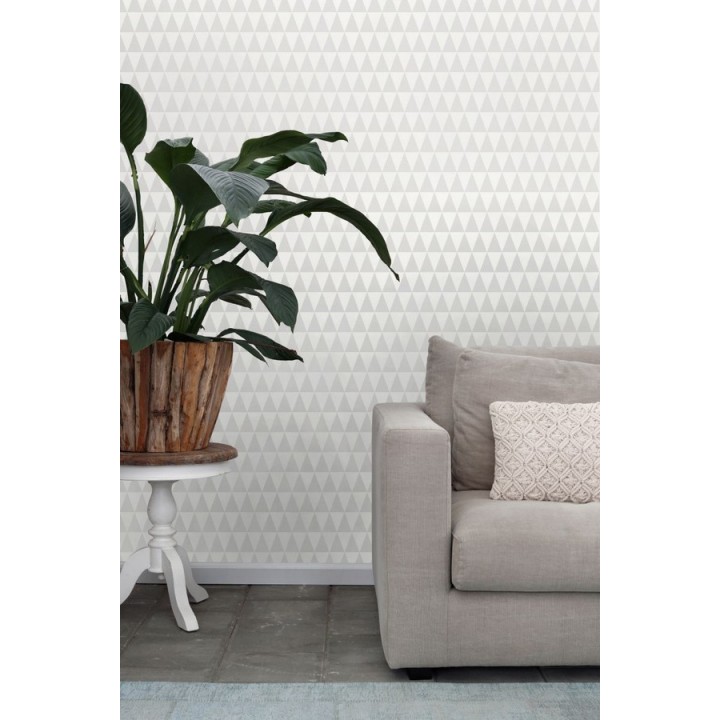 Papel pintado triángulos gris y blanco estilo nórdico - Nordem Mountains 676915