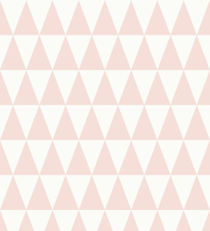 Papel pintado triángulos blanco y rosa estilo nórdico - Nordem Mountains 676917