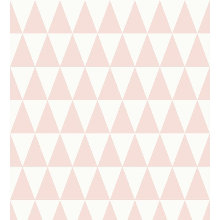 Papel pintado triángulos blanco y rosa estilo nórdico - Nordem Mountains 676917