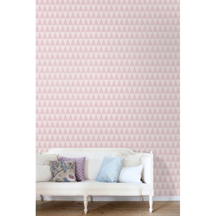 Papel pintado triángulos tonos rosas estilo nórdico - Nordem Mountains 676918