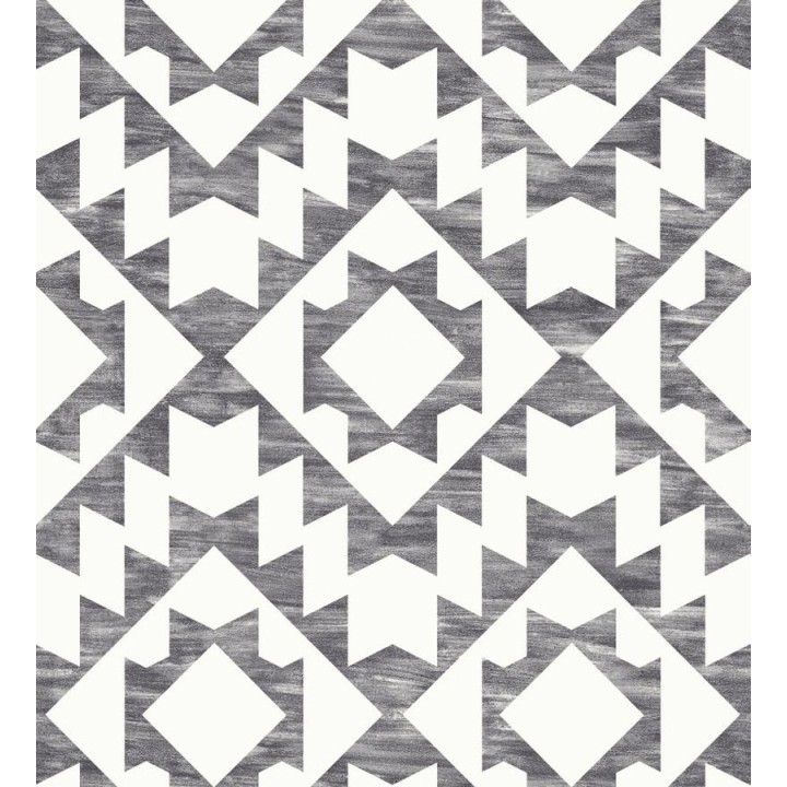 Papel pintado geométrico nórdico gris oscuro y blanco - Nordem Kingdom 676924