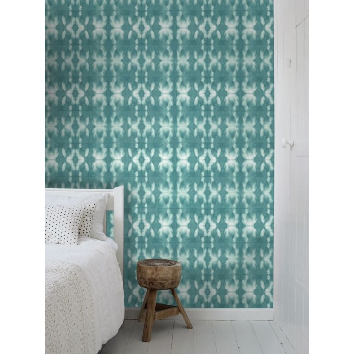 Papel pintado cadenetas difuminadas verde turquesa estilo nórdico - Astrid Nordic 676930