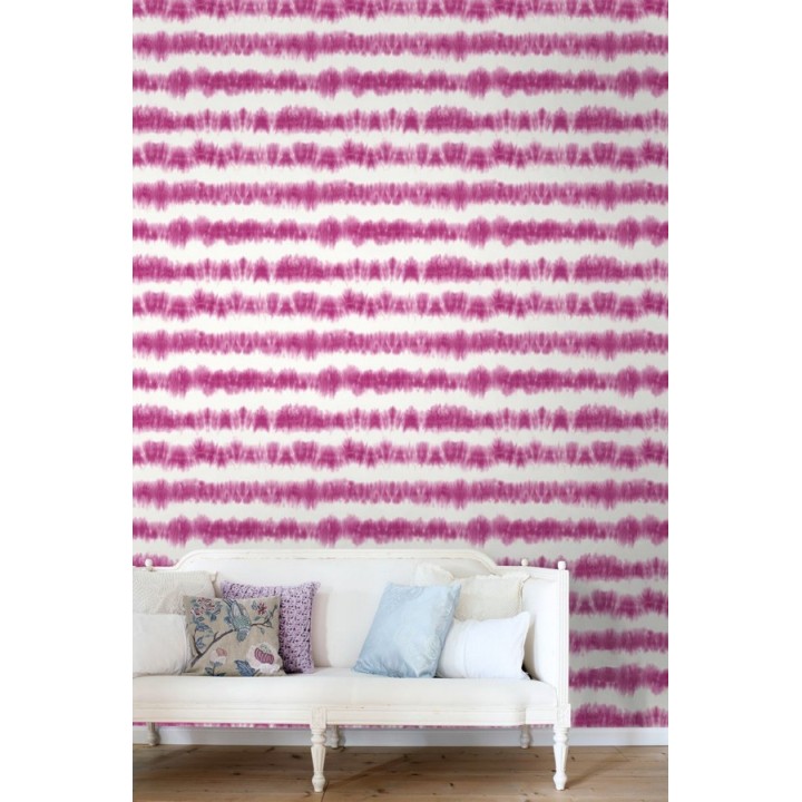 Papel pintado rayas difuminadas tonos rosa estilo nórdico - Raya Astrid Ethnic 676935