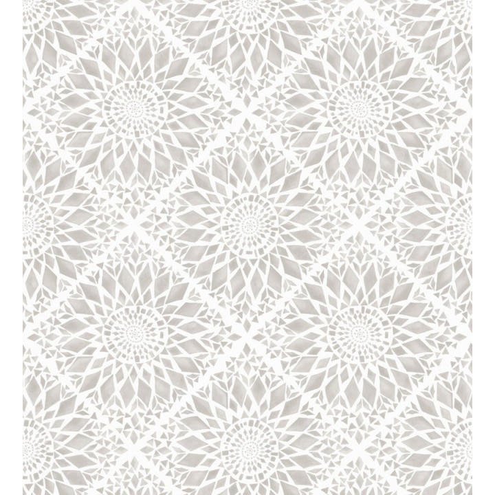 Papel pintado mosaico de azulejos modernos gris y blanco - Ibizan Metrix 676966