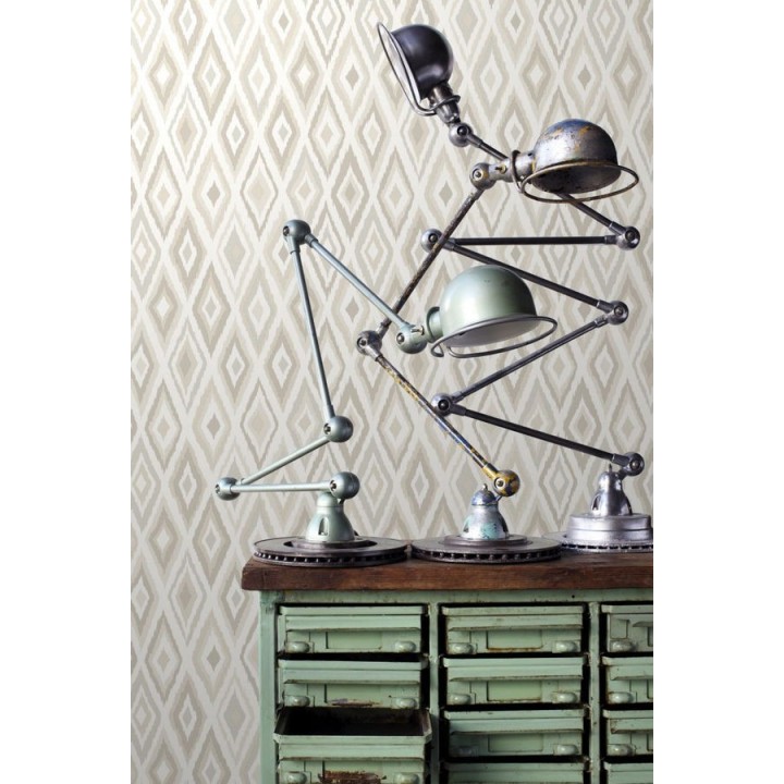 Papel pintado rombos modernos tonos beige estilo nórdico - Scandinavian Folk 676985