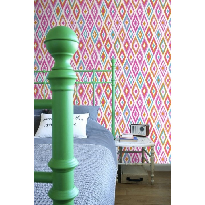 Papel pintado rombos modernos tonos rosas estilo nórdico - Scandinavian Folk 676988