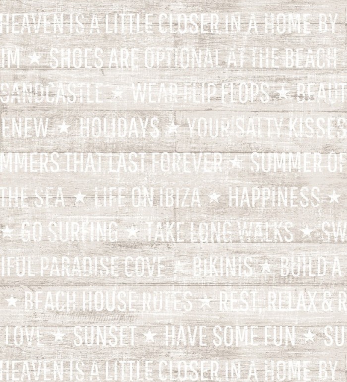 Papel pintado palabras positivas fondo beige claro - Life on Ibiza 676996