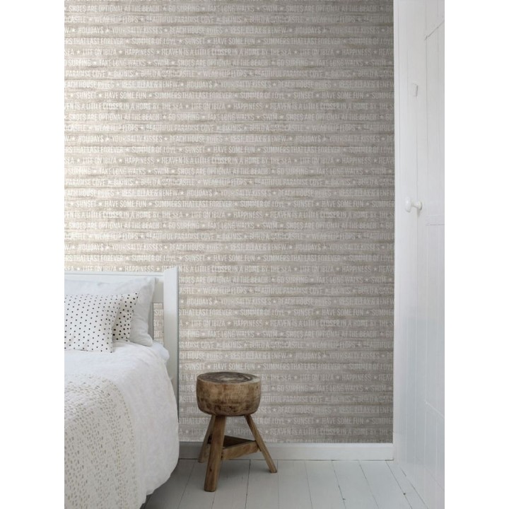 Papel pintado palabras positivas fondo pardo - Life on Ibiza 676997