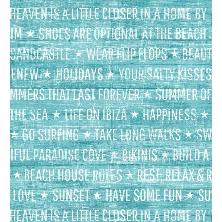 Papel pintado Papel pintado palabras positivas turquesa oscuro - Life on Ibiza 676999