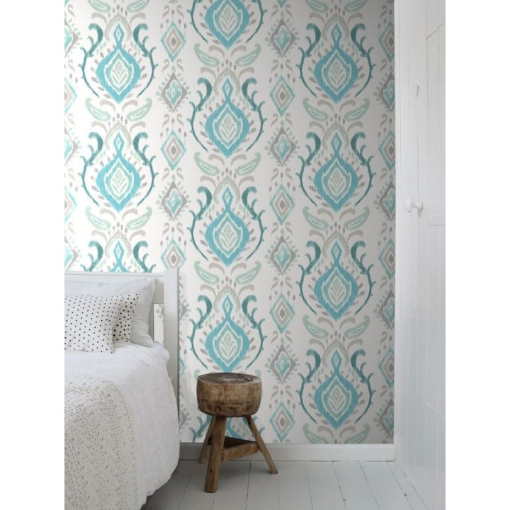 Papel pintado damasco moderno estilo nórdico - Scandinavian Queen 677003