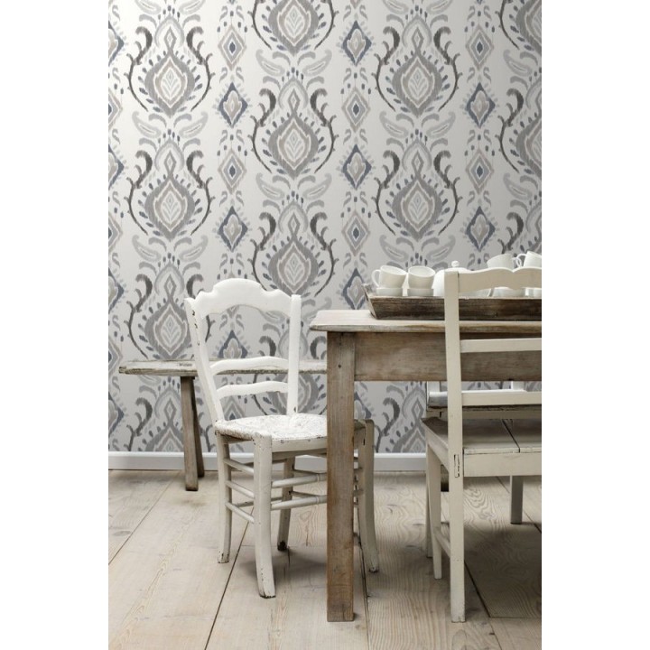 Papel pintado damasco moderno estilo nórdico - Scandinavian Queen 677006