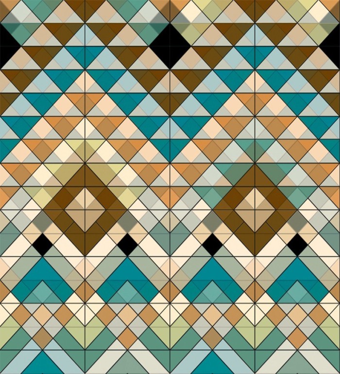 Papel pintado geométrico tonos azules y marrones - Sidonia Imperial 677007