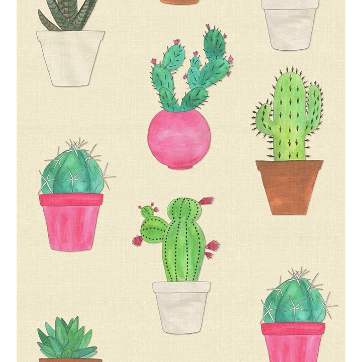 Papel pintado macetas de cactus  - Western Plants 677010