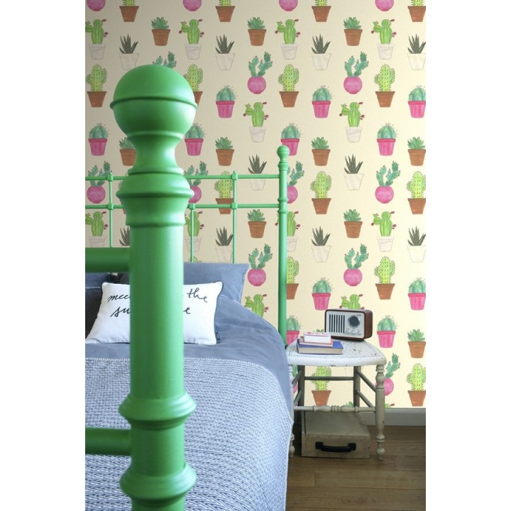 Papel pintado macetas de cactus  - Western Plants 677010